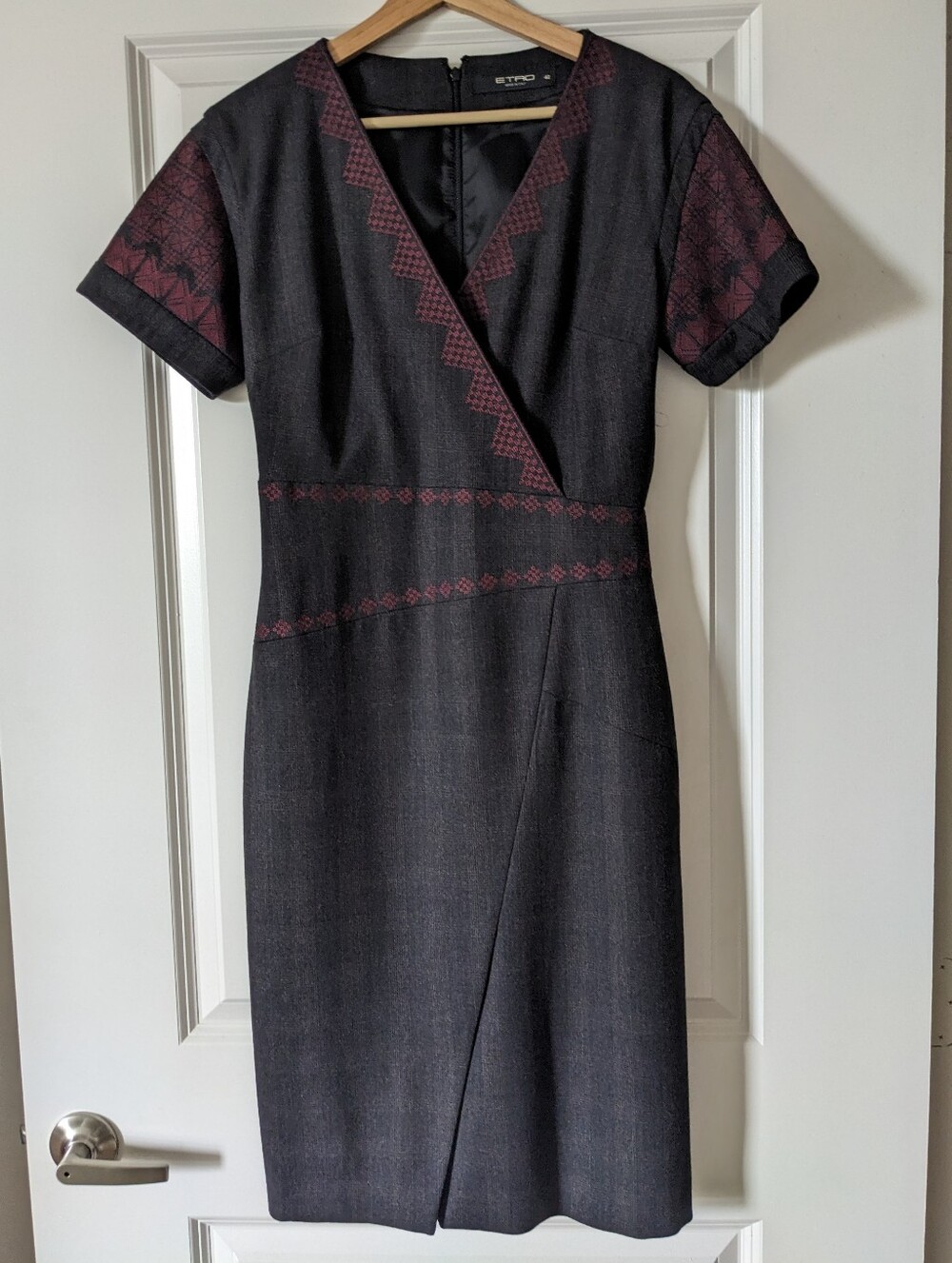 Etro Wool Blend Shift Dress, Sz 42